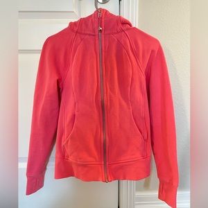 Lululemon scuba full zip hoodie in pale raspberry